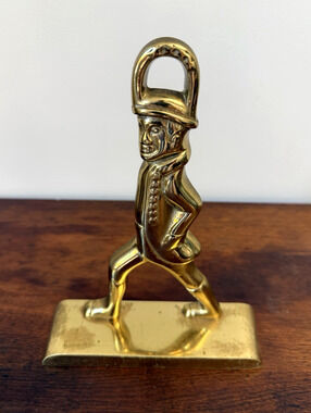 Virginia Metalcrafters Brass Hessian Soldier Door Stop #1187 8.5" Vintage 1977